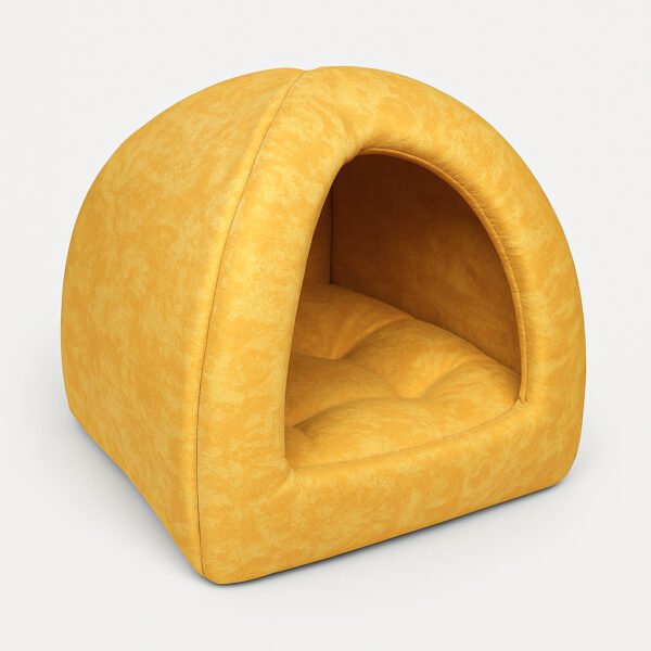ChatGPT Image May 10, 2025, 12_19_37 AM DEMI - Dandelion - Жълто Иглу Легло за домашен любимец, Размер М, код 107