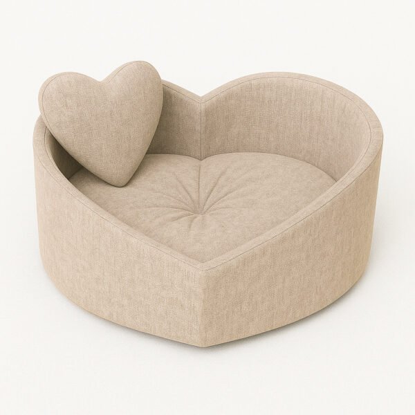 ISADORA - Beige - Легло за домашен любимец Светлобежово Сърце + Подарък, Различни Размери, код 117