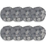 Промо Пакет - 8 броя Възглавници за Стол - Кръгли, Сиви Клончета, С09