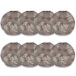 Промо Пакет - 8 броя Възглавници за Стол - Кръгли, Кафяви Клончета, С09