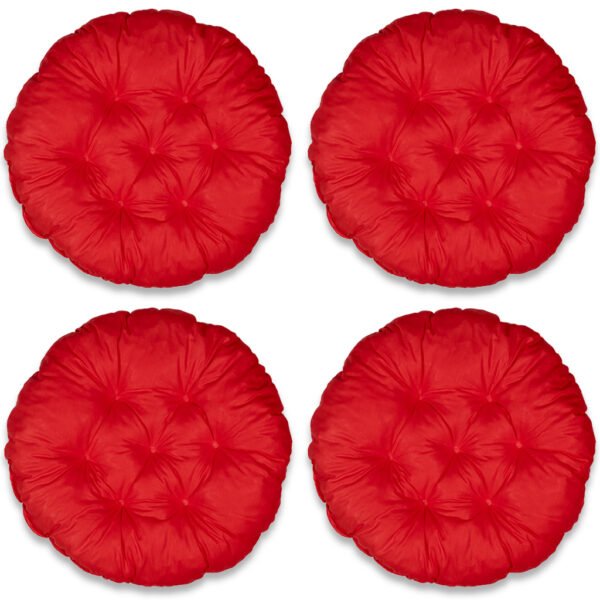 Промо Пакет - 4 броя Възглавници за Стол - Кръгли, Червено, С09