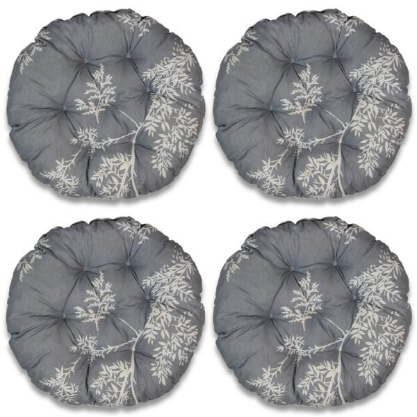 Промо Пакет - 4 броя Възглавници за Стол - Кръгли, Сиви Клончета, С09