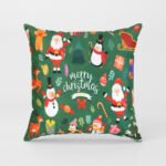 Декоративна възглавница "Merry Christmas" Зелена Коледа арт. 167