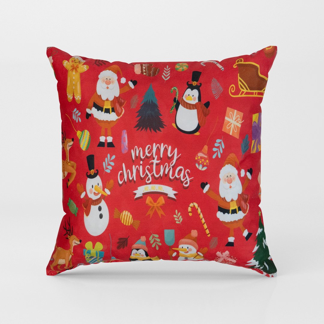 Декоративна възглавница „Merry Christmas“ Червена Коледа арт. 166